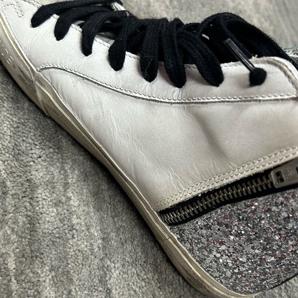 GOLDEN GOOSE sneaker slides silver glitter and pink star - Picture 5 of 7